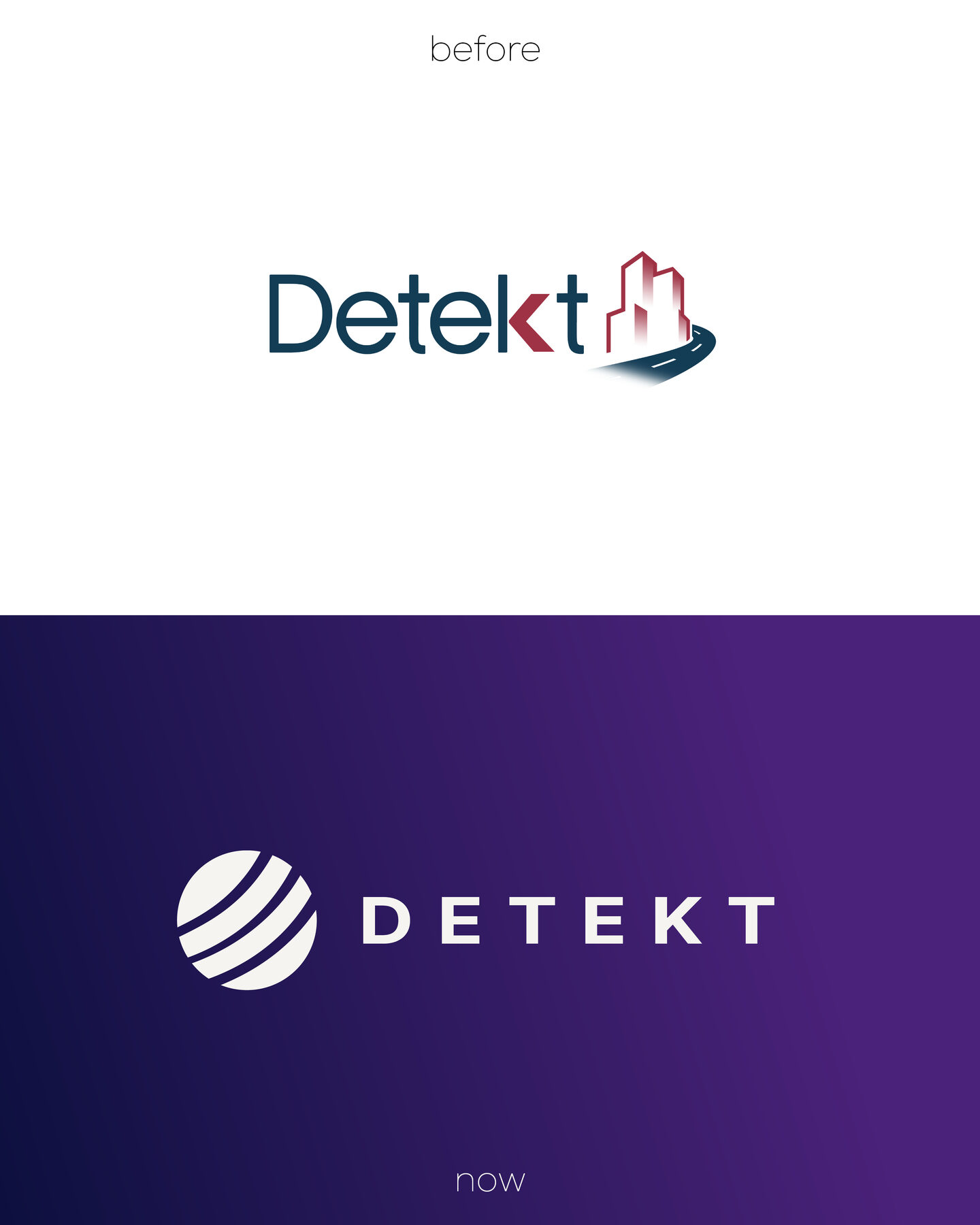 Detekt logo before and after the rebrand